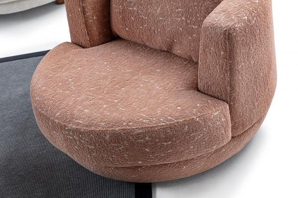 Fauteuil moderne d'une place Orange Décoratif de salon en tissu de luxe design.