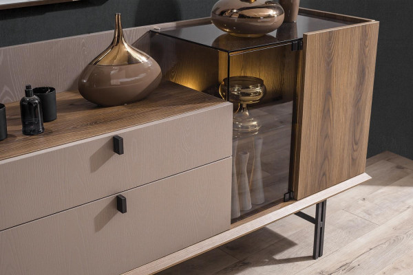 Ensemble de chambre moderne Lit parfait 2x tables de chevet et une coiffeuse