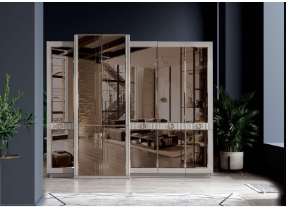 Armoire à vêtements Élégante Armoire de luxe Moderne Mobilier de chambre beige