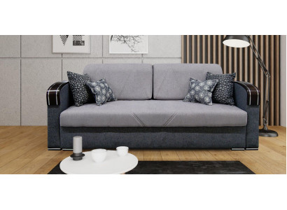 Canapé design de luxe 3 places mobilier rembourré en tissu gris Bois Canapé lit neuf