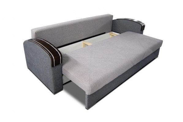 Canapé design de luxe 3 places mobilier rembourré en tissu gris Bois Canapé lit neuf