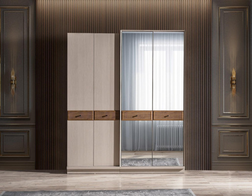Armoire élégante Armoire de luxe Mobilier de chambre moderne beige