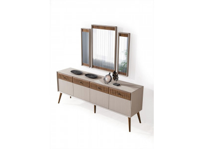 Nouveauté dans la salle à manger Ensemble moderne composé d'un buffet et 3 miroirs.