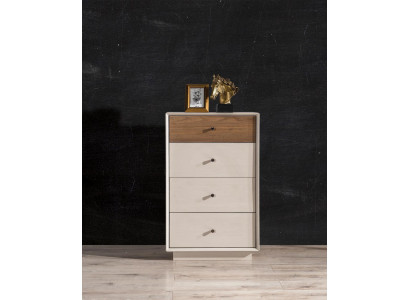 Commode moderne dans la chambre à coucher. Commode élégante en bois. Design de mobilier.