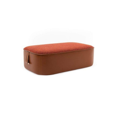 Parfait Tabouret Souple en Imitation Cuir de Couleur Orange Élégant pour le Salon
