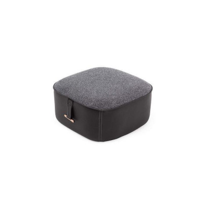 Élégant Tabouret en imitation cuir gris doux Mobilier parfait pour le salon