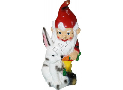 Conception Nain avec Figurine de Lapin Statue de Jardin Sculpture Figures Sculptures Nouvelle