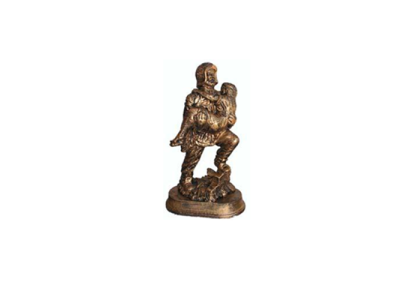 Sculpture Pompier Sauve Enfant Figure Héros Statue Imitation Cuivre 25cm Décoration