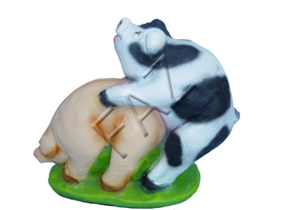 Figure de cochon design Statue de jardin Sculpture Figurines Sculptures Décoration c48