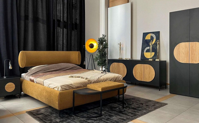 Lit Jaune Beau Design Belle Chambre Moderne Lits Doubles Meubles Élégants