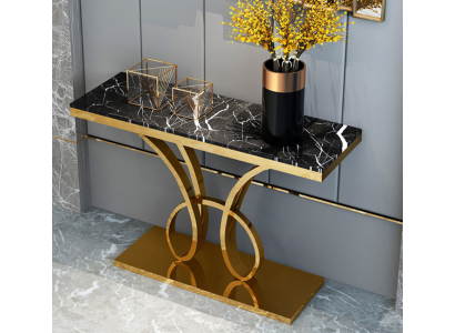 Table console moderne Designer Gold en acier inoxydable fait main 120x40cm