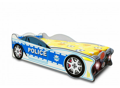 Lit de voiture de police Lits Lit pour enfants Lit pour la jeunesse Voiture de police et matelas enfant