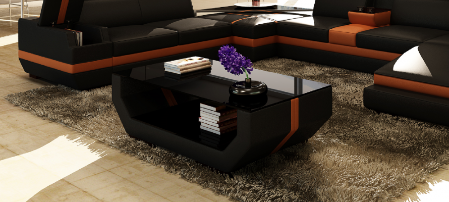 Tables basses de luxe en cuir Polser Table d'appoint design pour salon Table