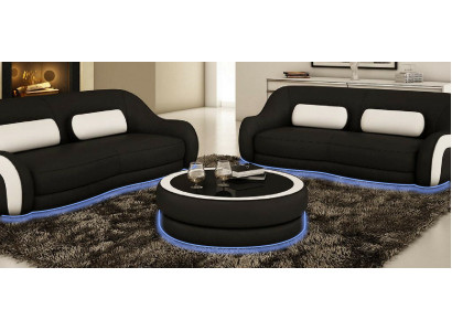 Table basse ronde Table d'appoint Tables Table Canapé Canapé Table ronde Cuir