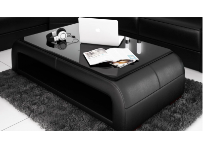 Table de canapé design table de salon en verre cuir canapé décoratif côté sofa
