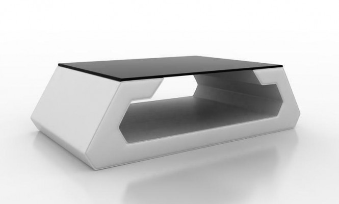 Table de canapé design salon verre cuir canapé table basse côté café