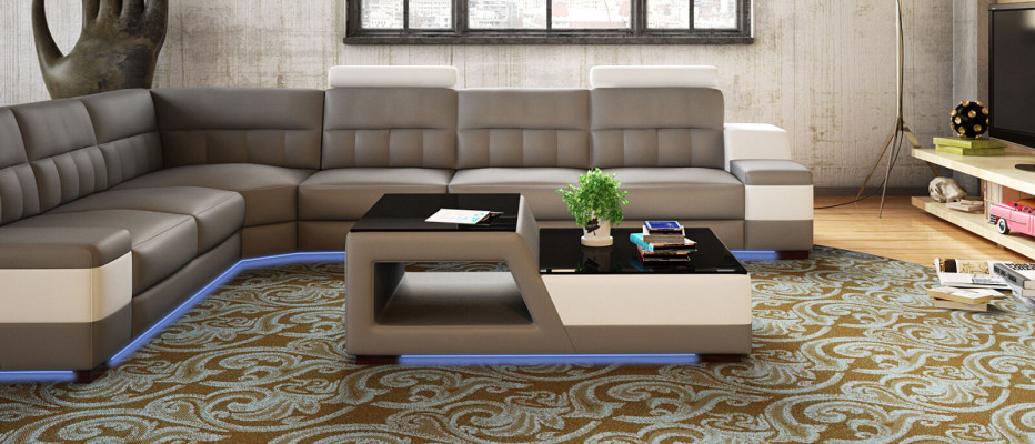 Table basse en verre de design moderne Table d'appoint Canapé Tables Salon Table basse Table