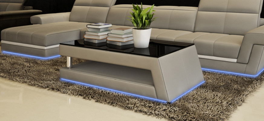 Table d'appoint de canapé en verre design moderne Tables de salon Table basse