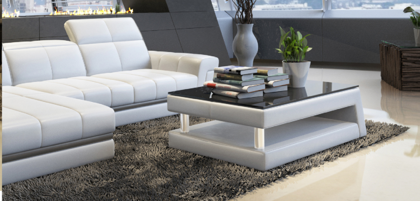 Table d'appoint de canapé en verre design moderne Tables de salon Table basse