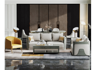 Élégant salon gris canapé ensemble 3+2 places canapés en cuir mobilier exclusif.