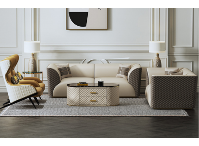 Suite de sofa 3+2 places Table basse Table d'appoint Paysage de vie Canapé Canapé 3 pièces