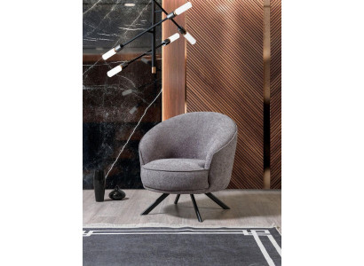 Fauteuil Luxe Canapé Une Place en Tissu Gris Tissu d'Ameublement Mobilier