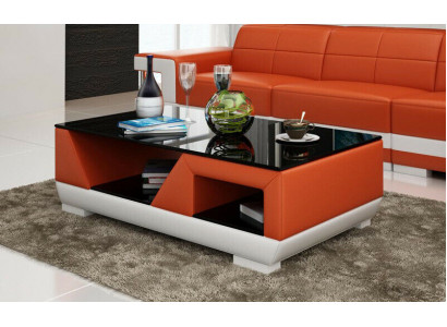 Table basse en cuir de designer de luxe classique pour salon de canapé décoratif