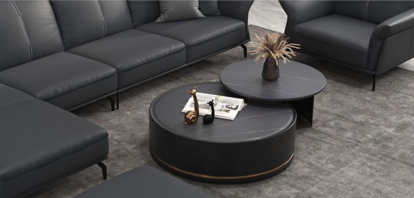 Canapé Canapé d'angle en forme de L Fauteuil Table basse Tabouret Canapé d'angle 3 pièces. Moderne