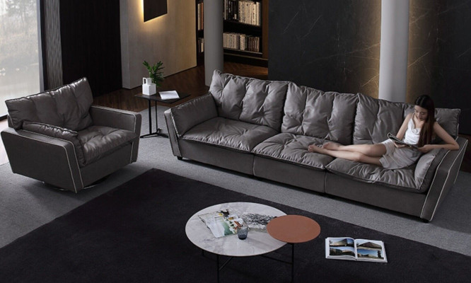 Ensemble de canapé 5+1 Canapés Siège Canapé Rembourrage Mobilier Italien Cuir