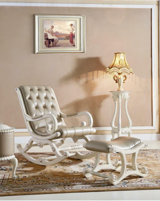 Chaise de balançoire Chesterfield Tabouret Chaise berçante Baroque Chaise pivotante Schwing Chaise Relax Cuir