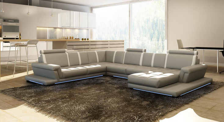 Canapé en cuir canapé canapé tapisserie paysage vivant canapé en cuir de designer