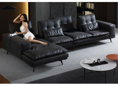 Paysage vivant Canapé d'angle en tissu en cuir Nouveau canapés Canapé en forme de L Sofa Canapé