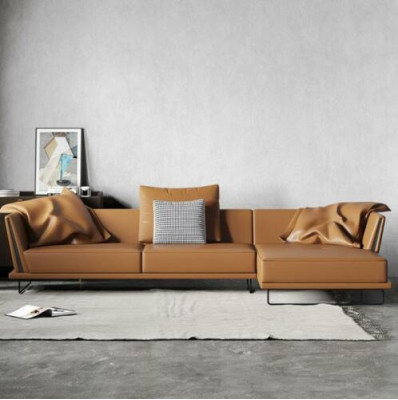 Canapé d'angle en forme de L en cuir paysage de vie détendu Canapé design Lounge Sofas Coin nouveau.