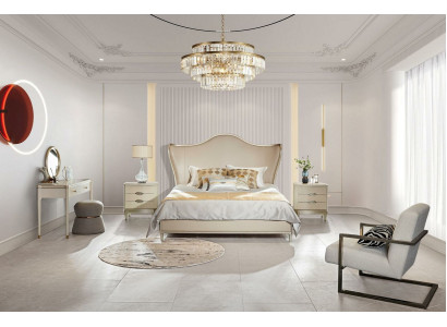 Lit de luxe en cuir de l'hôtel sur mesure, design de rembourrage pour chambre de sommeil en bois massif nouvel