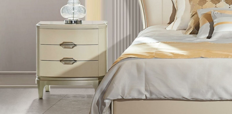 Lit de luxe en cuir de l'hôtel sur mesure, design de rembourrage pour chambre de sommeil en bois massif nouvel