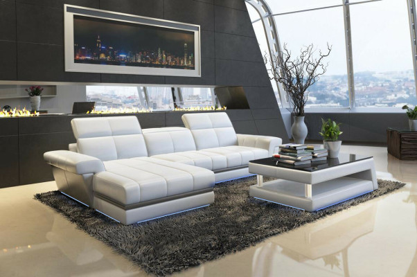Canapé en cuir canapé canapé rembourrage salon paysage designer canapé en cuir en forme de L