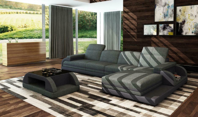 Canapé en cuir Canapé Canapé Living en forme de L Design Canapé moderne Canapé d'angle Canapés