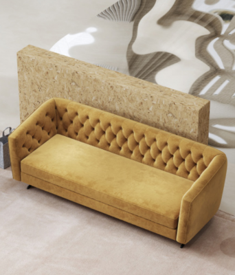 Ensemble de canapé de salon jaune exclusif 3+2 Chesterfield canapés rembourrés mobilier de salon