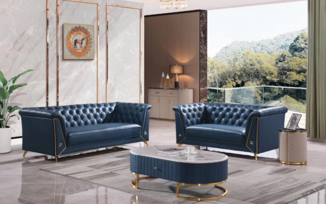 Luxe Chesterfield Sofa set 3+2 places Table basse Meubles Canapé