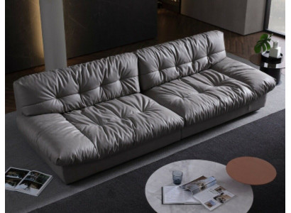 Grand salon xxl Canapé design moderne en cuir 4 places Textile