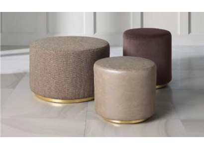 Groupe Tabouret Repose-pieds en polyester Salon Siège Tissu Beige de Luxe 3 places