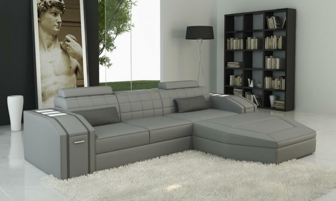 Design Canapé d'angle rembourré en cuir Canapés Suite XXL Paysage vivant