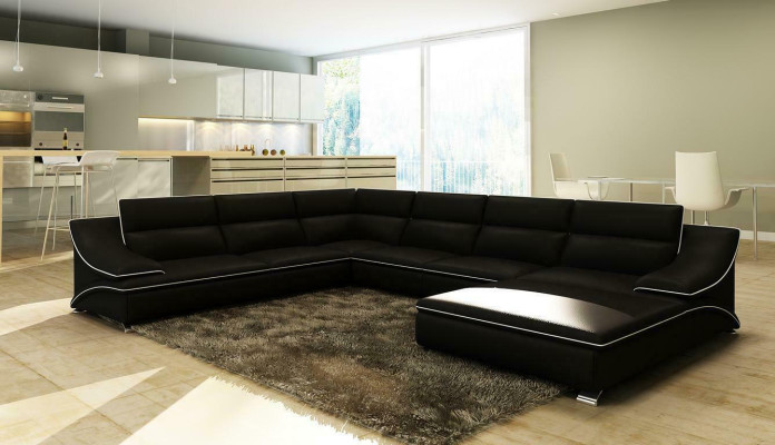Design XXL Gros Coins Canapé d'angle Rembourré Canapé en Cuir Canapés Suite