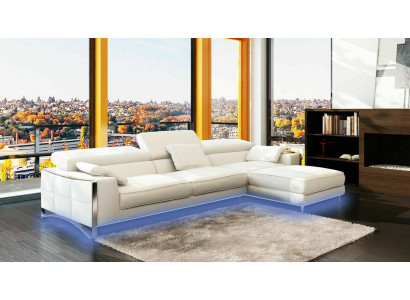 Coins de design XXL Grand canapé d'angle rembourré en cuir Canapés de suite