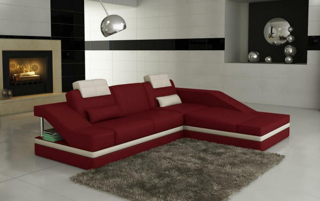 Coins de design Canapé d'angle Rembourrage XXL BigCouch Canapé en cuir Ensemble de canapés