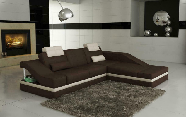 Coins de design Canapé d'angle Rembourrage XXL BigCouch Canapé en cuir Ensemble de canapés