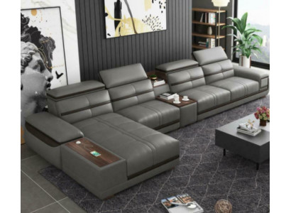 Paysage vivant Suite d'angle Canapé d'angle En forme de L Rembourrage Moderne Détente Siège de luxe Meubles