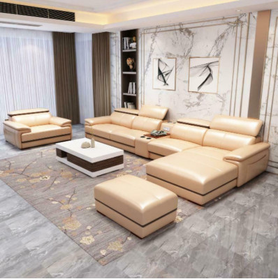Coin détente Suite d'angle Canapé d'angle en L Rembourrage Moderne Mobilier de siège Paysage vivant de luxe