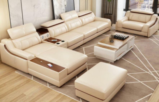 Canapé Mobilier Salon Paysage de vie Suite de luxe de coin Canapé d'angle en forme de L Rembourrage Moderne Canapé