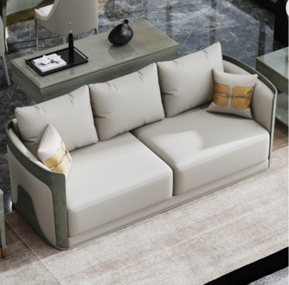 Canapé trois places classique, nouvelle décoration rembourrée 3 canapés en cuir